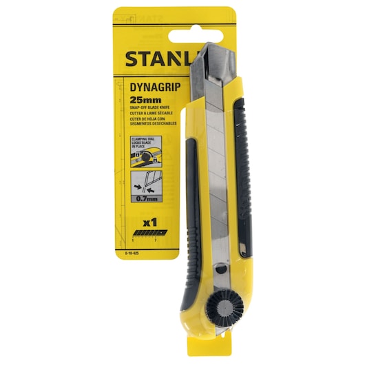 Cutter lame sécable molette blocage Stanley fourni avec 1 lame 25 mm