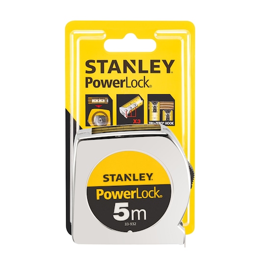 STANLEY PowerLock 5M (19mm wide) Tape Measure with top reader