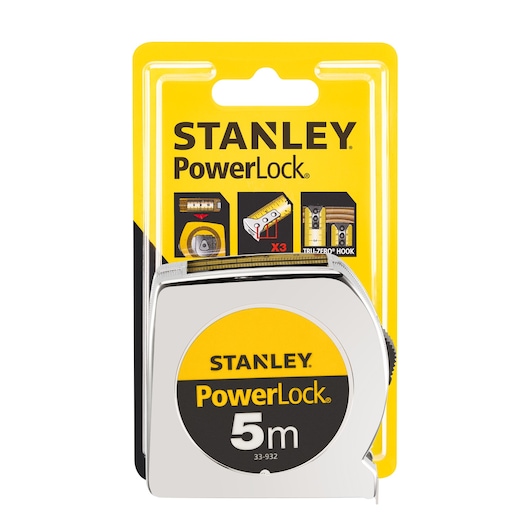 Stanley - Powerlock mètre Ruban 10m x 25mm Fabriqué en France & 0-33-932  mètre 5 m x 19 mm Powerlock Fabriqué en France - Lecture Directe - Ruban  Large - Revêtement Blade Armor et mylar : : Bricolage