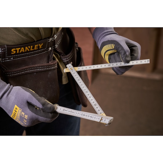 STANLEY Gravemat Brass Folding Rule 2m