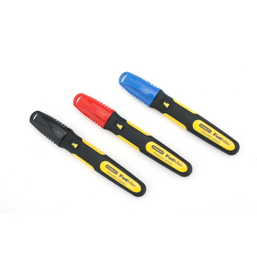 MARQUEUR 3 COULEURS POINTE LARGE BISEAUTEE - CARTE 3PCS - FATMAX