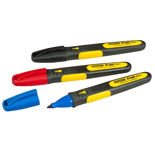 Marqueur à pointe fine STANLEY® FATMAX® carte 3 (noir, bleu et rouge)