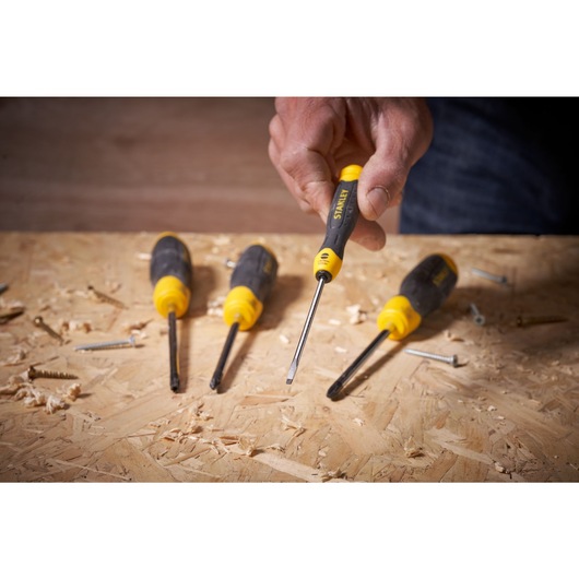 STANLEY® Slotted 2.5mm X 75mm CUSHION GRIP™ Screwdriver Application Image