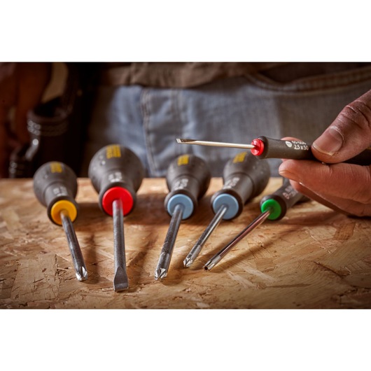 STANLEY® FATMAX® Parallel 2.5 x 50mm Screwdriver Application Action Shot Hand/Person