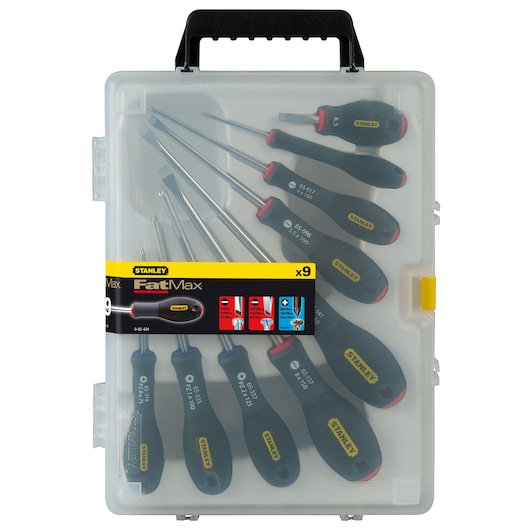 TOURNEVIS ELECTRICIEN + MECANICIEN + POZI - MALLETTE DE 9PCS FATMAX
