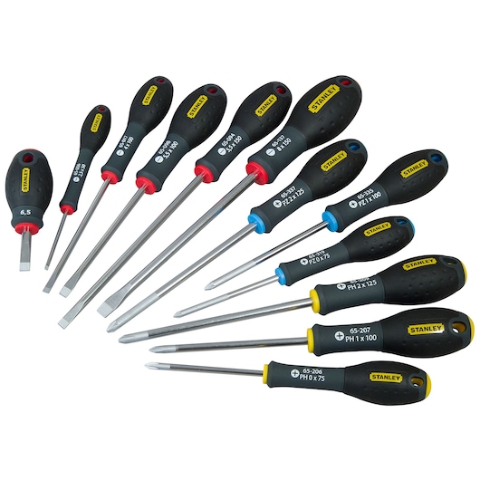 TOURNEVIS ELECTRICIEN + MECANICIEN + PHILLIPS + POZI - MALLETTE DE 12PCS FATMAX