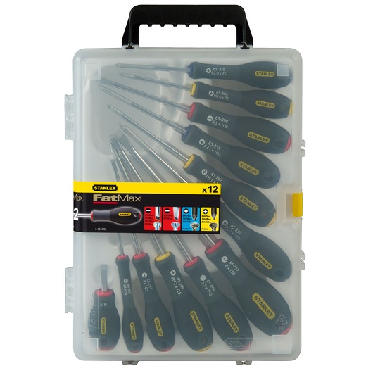 TOURNEVIS ELECTRICIEN + MECANICIEN + PHILLIPS + POZI - MALLETTE DE 12PCS FATMAX