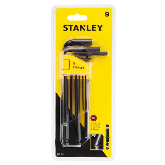 Jeu de clés hexagonales à tête sphérique STANLEY®, 9 pièces