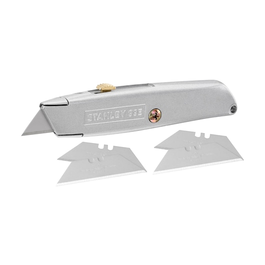 STANLEY® 155mm 99E Retractable Blade Utility Knife with 5 replacement blades