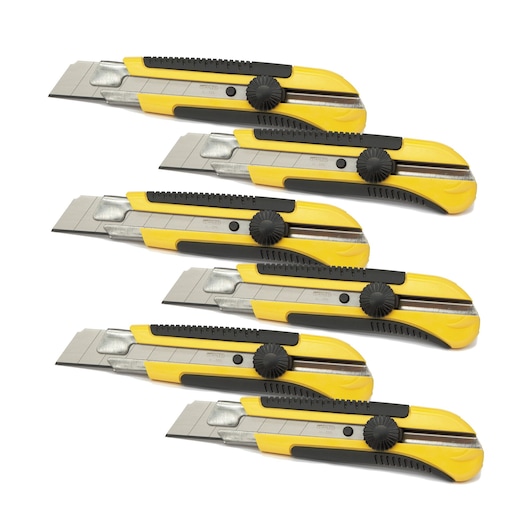 1-10-425 STANLEY DYNAGRIP 25mm  Retractable Snap-Off Blade Knife (Pack of 6), main image