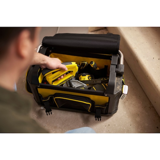 Panier porte-outils rigide avec couvercle STANLEY® FATMAX® 49 cm