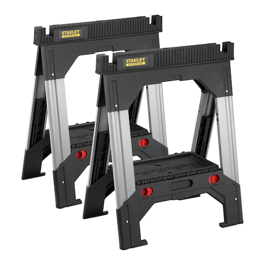 1-92-980 STANLEY® FATMAX® Folding Adjustable Height Metal Sawhorse (Pair), 1,135kg Max. Capacity, main image