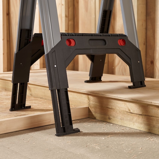 1-92-980 STANLEY® FATMAX® Folding Adjustable Height Metal Sawhorse (Pair), 1,135kg Max. Capacity, application image