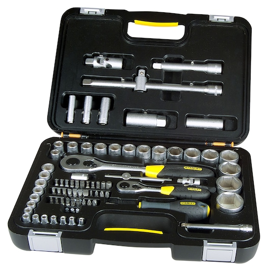 COFFRET A DOUILLES  1/4" ET 1/2" - JEU DE 77PCS