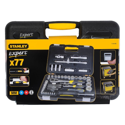 COFFRET A DOUILLES  1/4" ET 1/2" - JEU DE 77PCS