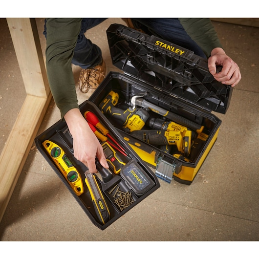 STANLEY 20 in. Metal Plastic Tool Box