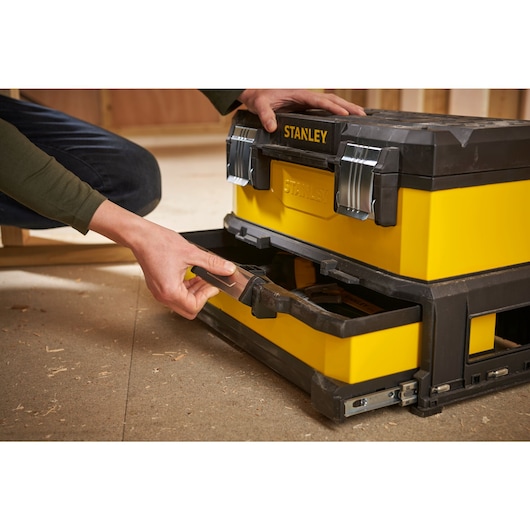 STANLEY 20 in. Metal Plastic Tool Box with Drawer