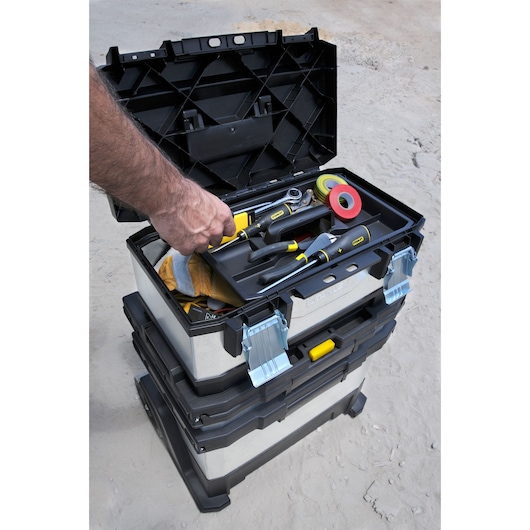 SERVANTE D'ATELIER BIMATIERE GALVANISEE - 53 L