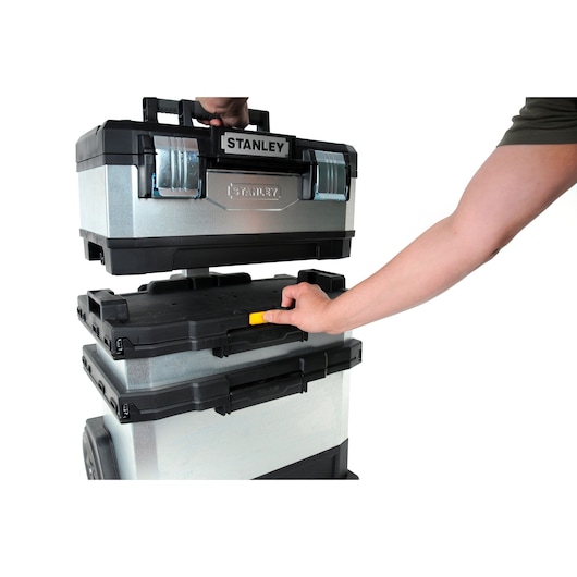 SERVANTE D'ATELIER BIMATIERE GALVANISEE - 53 L