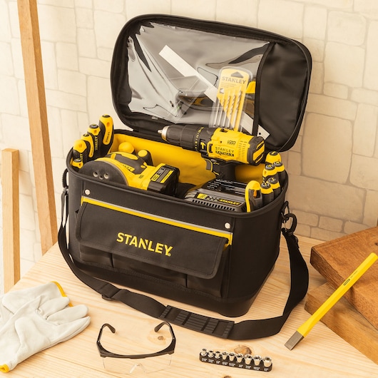 STANLEY Soft Storage Tool Bag on environmental background