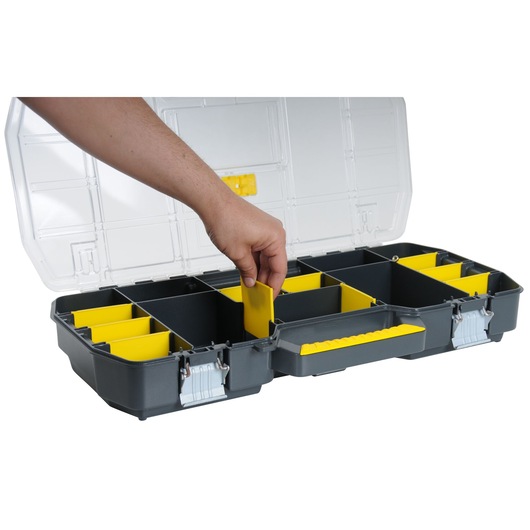 BOITE A OUTILS 60CM AVEC ORGANISEUR TRANSPARENT