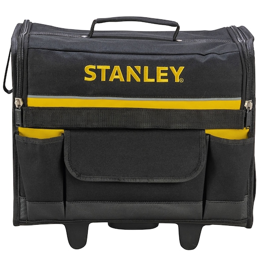 Front view of a STANLEY case trolley on a white background