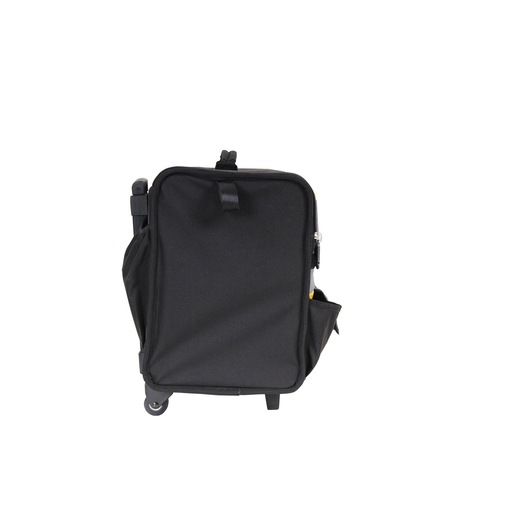Side view of a STANLEY backpack trolley on a white background