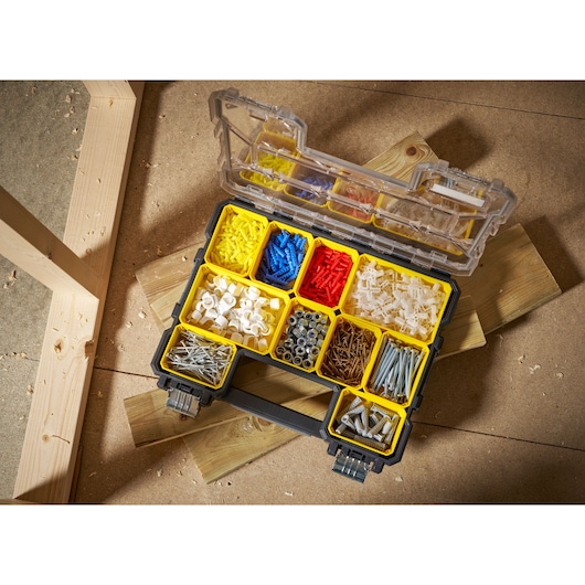 STANLEY® FATMAX® Pro Shallow Organiser with Metal Latches Application Shot