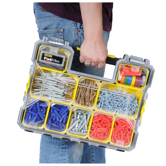ORGANISEUR ETANCHE PROFONDEUR 64MM - 10 COMPARTIMENTS AMOVIBLES - FATMAX