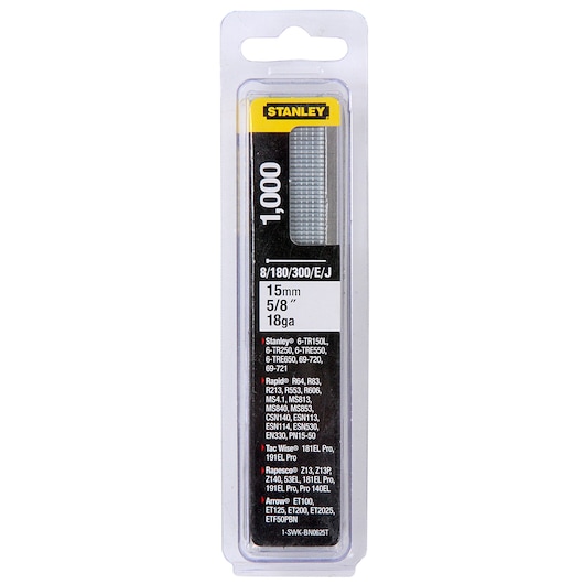 STANLEY® Type E/J Brad Nails - 15mm