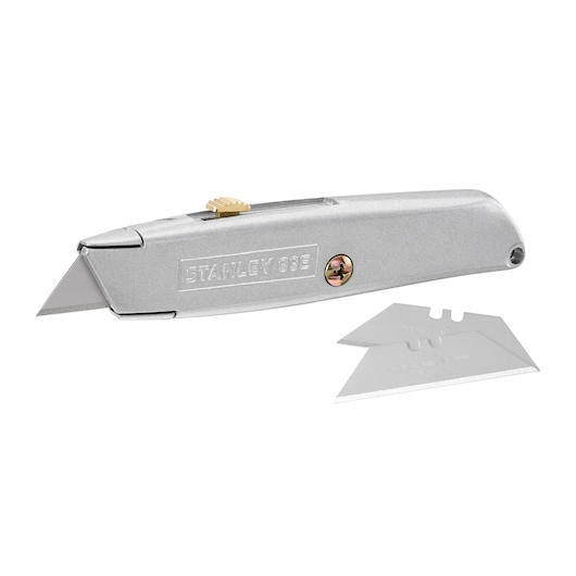 STANLEY® 155mm 99E Retractable Blade Utility Knife with 3 replacement blades