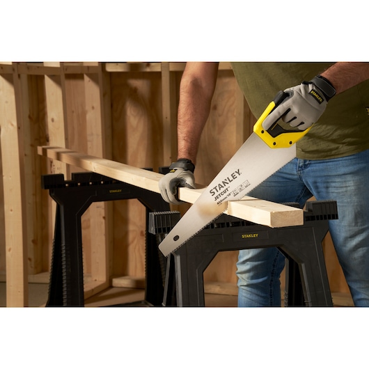Scie égoïne JETCUT™ STANLEY® 450 mm, coupe de débit, 7 dents/pouce