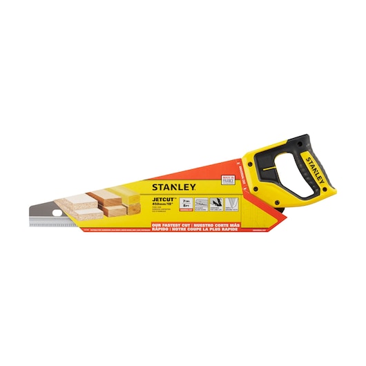 Scie égoïne JETCUT™ STANLEY® 450 mm, coupe de débit, 7 dents/pouce