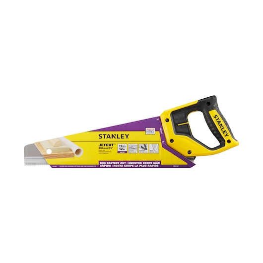 Scie égoïne JETCUT™ STANLEY® 380 mm, coupe fine, 11 dents/pouce