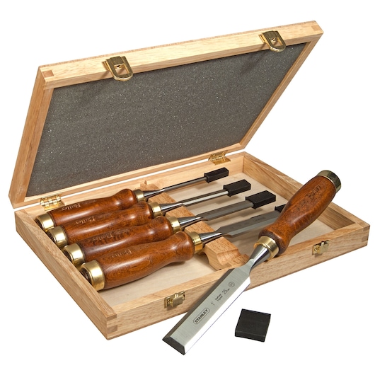 CISEAU A BOIS MANCHE BOIS  - COFFRET DE 5PCS