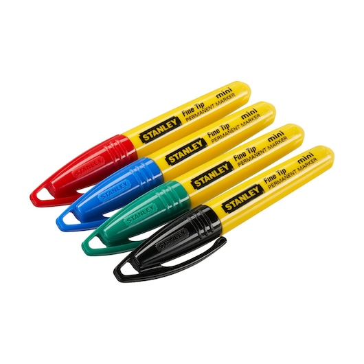 STANLEY Mini Marker Pach Carded on Clipst 4(Black, Blue, Red & Green)