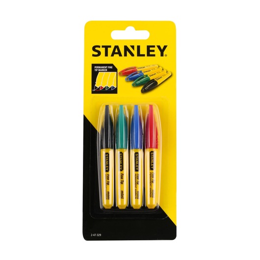 MARQUEUR MINI POINTE FINE  - 4 COULEURS - CARTE 4PCS