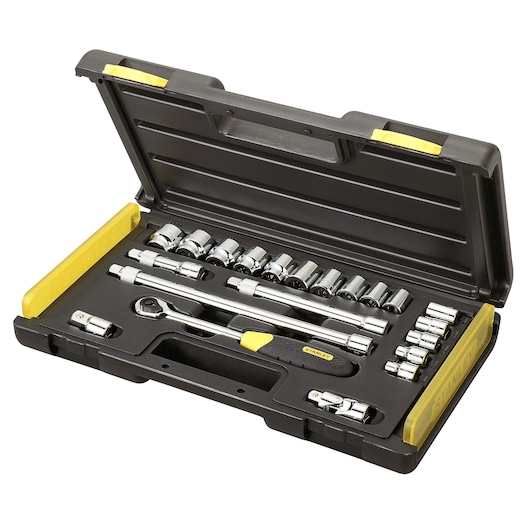 COFFRET A DOUILLES MICROTOUGH 12 PANS  3/8" - JEU DE 21PCS