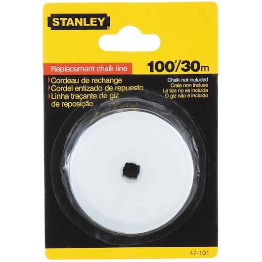 100 foot replacement chalk line in plastic packaging.