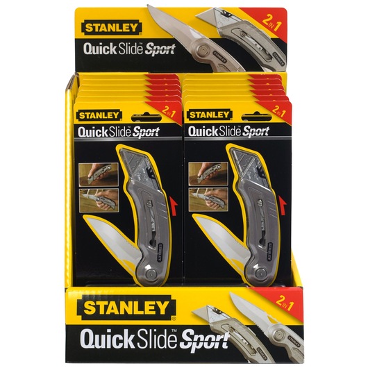 COUTEAU DE POCHE MULTI-LAMES QUICKSLIDE SPORT\nPRESENTOIR 12PCS