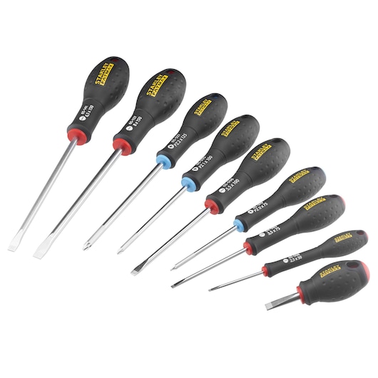 STANLEY® FATMAX® 9 piece Parallel Flared Pozidriv Screwdriver Set