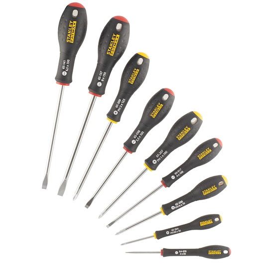 TOURNEVIS ELECTRICIEN + MECANICIEN + PHILLIPS + TESTEUR- JEU DE 10PCS FATMAX