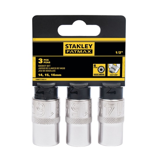 JEU DE DOUILLES 1/2" 6 PANS 14-15-16 MM FATMAX - 3 PIECES