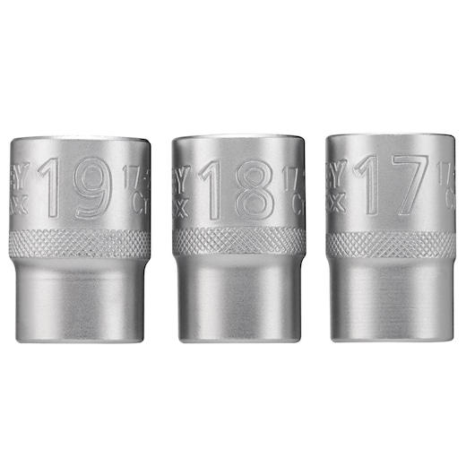 JEU DE DOUILLES 1/2" 6 PANS 17-18-19 MM FATMAX - 3 PIECES