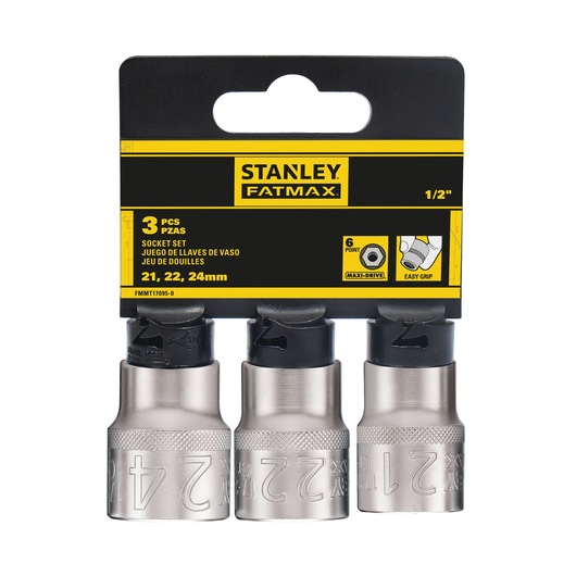 JEU DE DOUILLES 1/2" 6 PANS 21-22-24 MM FATMAX - 3 PIECES