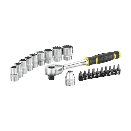 STANLEY®FATMAX® 1/2" 120-Tooth Ratchet and Socket Set with accessories (21 pieces)"