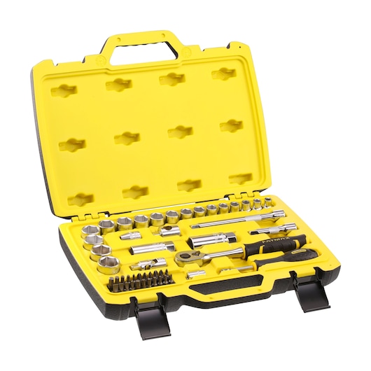 Jeu de clés à cliquet 3/8'' 120 dents et de douilles avec accessoires, 49 pièces STANLEY® FATMAX®