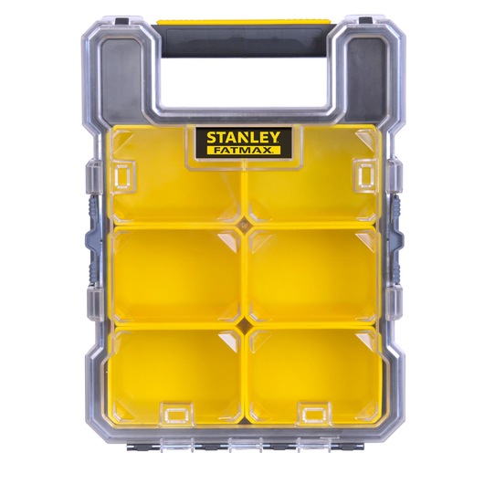 Stanley Fmst1-72378 Boîte Avec Organisateur Gamme FatMax - 6 Compartiments  Amovibles - Corps Polypropylène - Étanche - Couvercle Transparent - Poignée  Intégrée : : Bricolage