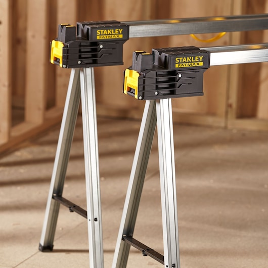 FMST1-75763 STANLEY® FATMAX® Folding Metal Sawhorse (Pair), 900kg Max. Capacity, application image