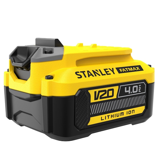 Batterie Lithium Ion 18V 4 Ah - Compatible avec tous les outils de la Gamme STANLEY FATMAX V20 - Robuste et Ergonomique avec Technologie Améliorée - Gamme V20 - STANLEY FATMAX, SFMCB204-XJ